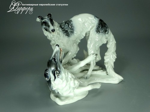 Купить фарфоровые статуэтки Rosenthal, Играющие борзые, Германия